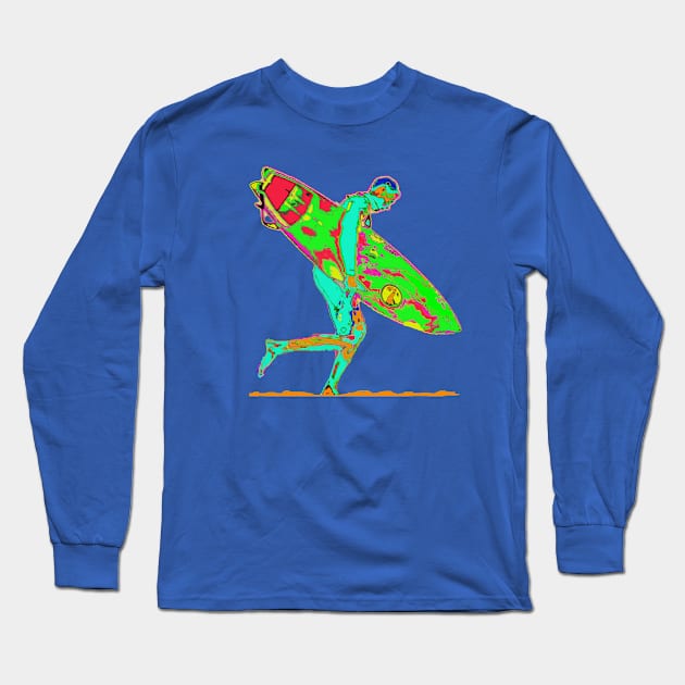 Surfer Color Man Long Sleeve T-Shirt by KZK101